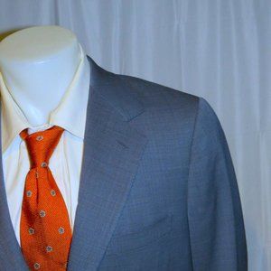 Stuarts Choice x Saint Andrews Powder Blue Nailshead Two Button Suit Jacket 40R